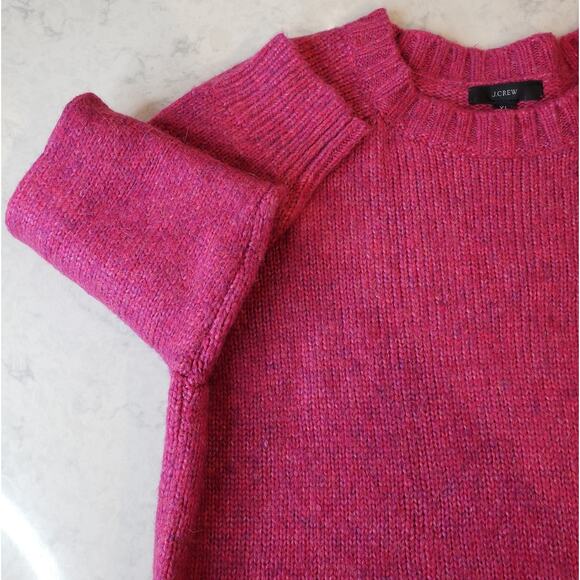 J. CREW Crewneck Sweater Merino Wool Alpaca Blend Heather Pink Women's Size XL - Picture 4 of 11